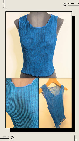 Pleated sheer vest top