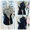 Black and white striped sleeveless flexfrill shirt ( In Stock )