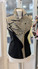 Black and white striped sleeveless flexfrill shirt ( In Stock )