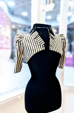Scala bolero in black and white stripe ( In Stock )