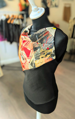 Obi brocade collage cowl neck 21 ( one-off )