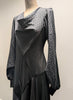 Swirl dress in dot voile and jersey ( made to order )