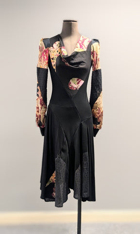 Mirra dress in butterfly voile and jersey