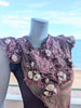 Shell net and glass bead plum cap sleeve ( one off )