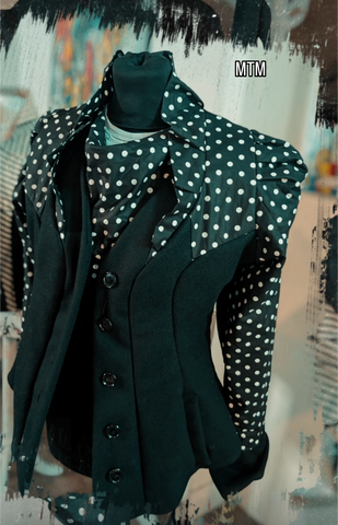 Scala jacket with cotton dot cutaways ( made to order )