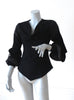 Puzzle sleeved jersey cowl-neck top ( Made to order )
