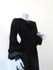 Puzzle sleeved jersey cowl-neck top ( Made to order )