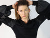 Puzzle sleeved jersey cowl-neck top ( Made to order )